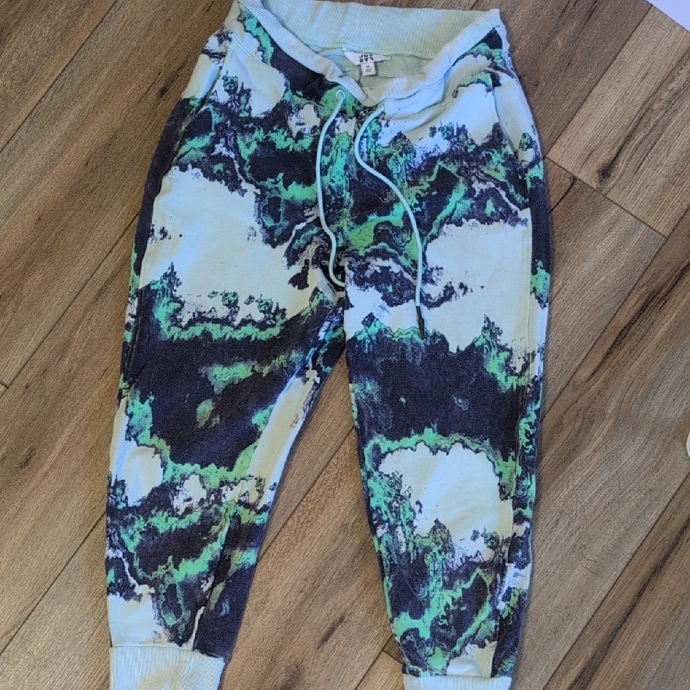 JoyLab Green and Black Tie-Dye Joggers